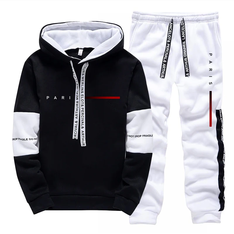 Men'S Fashion Hoodie - Paris Fashion Hoodie Streetwear Men's Set