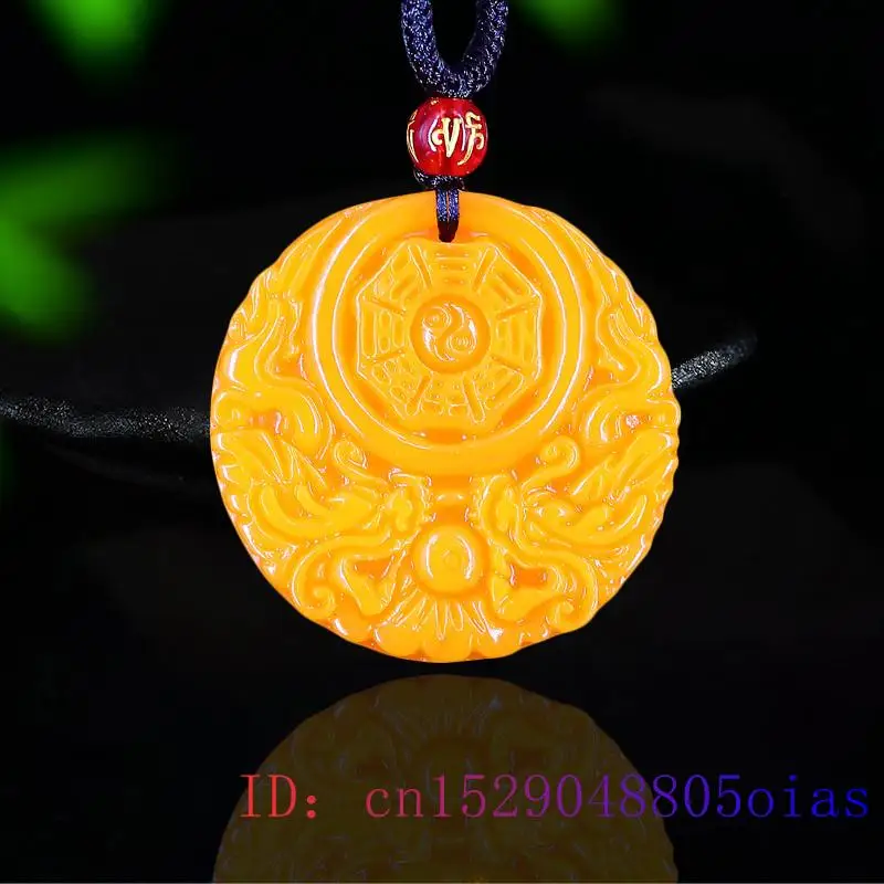 Yellow Men'S Fashion - Yellow Jade Dragon Pendant Gifts Men