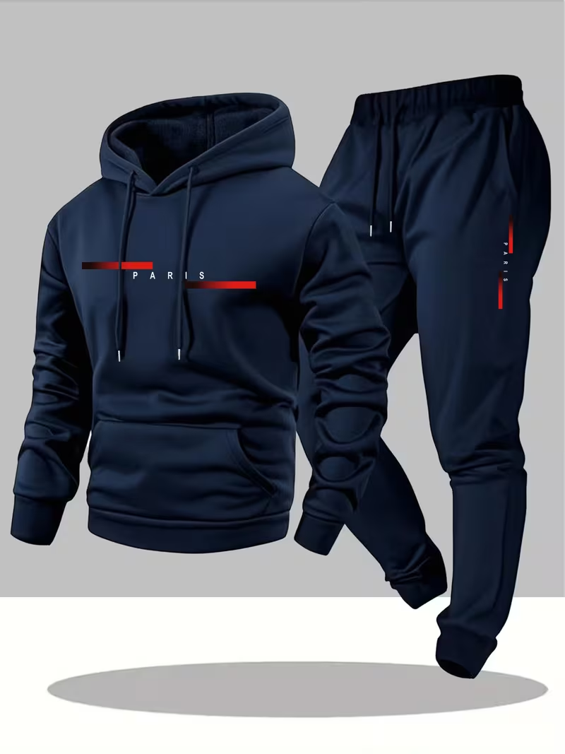 Men'S Fashion Hoodie - Men's Bestselling Trendy Letter Print Set