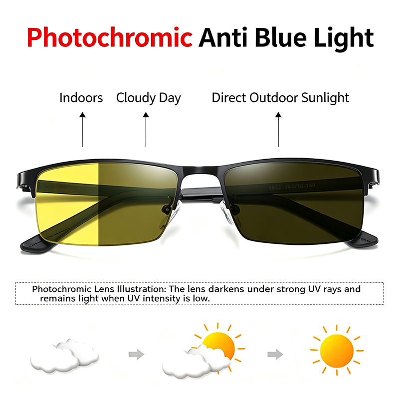 Yellow Men'S Fashion - Yellow Night Vision Photochromic Blue Light
