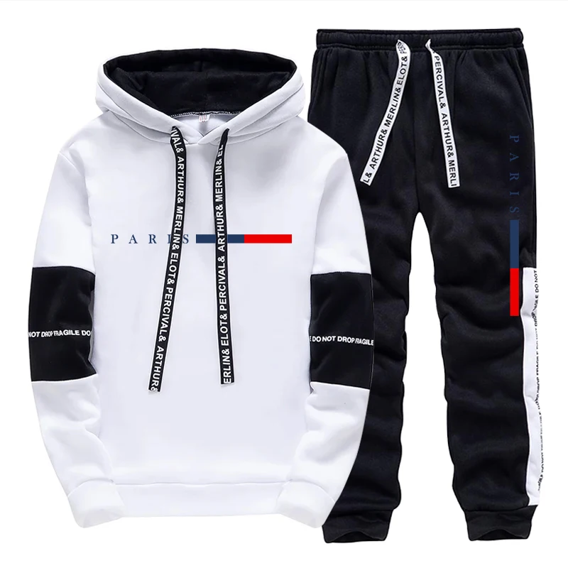 Men'S Fashion Hoodie - Men's Set/Hoodie/Pants Paris Fashion Autumn Winter