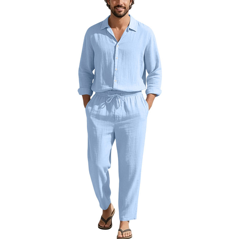 Men'S Spring Fashion - Spring Summer Linen Casual Sets Loose