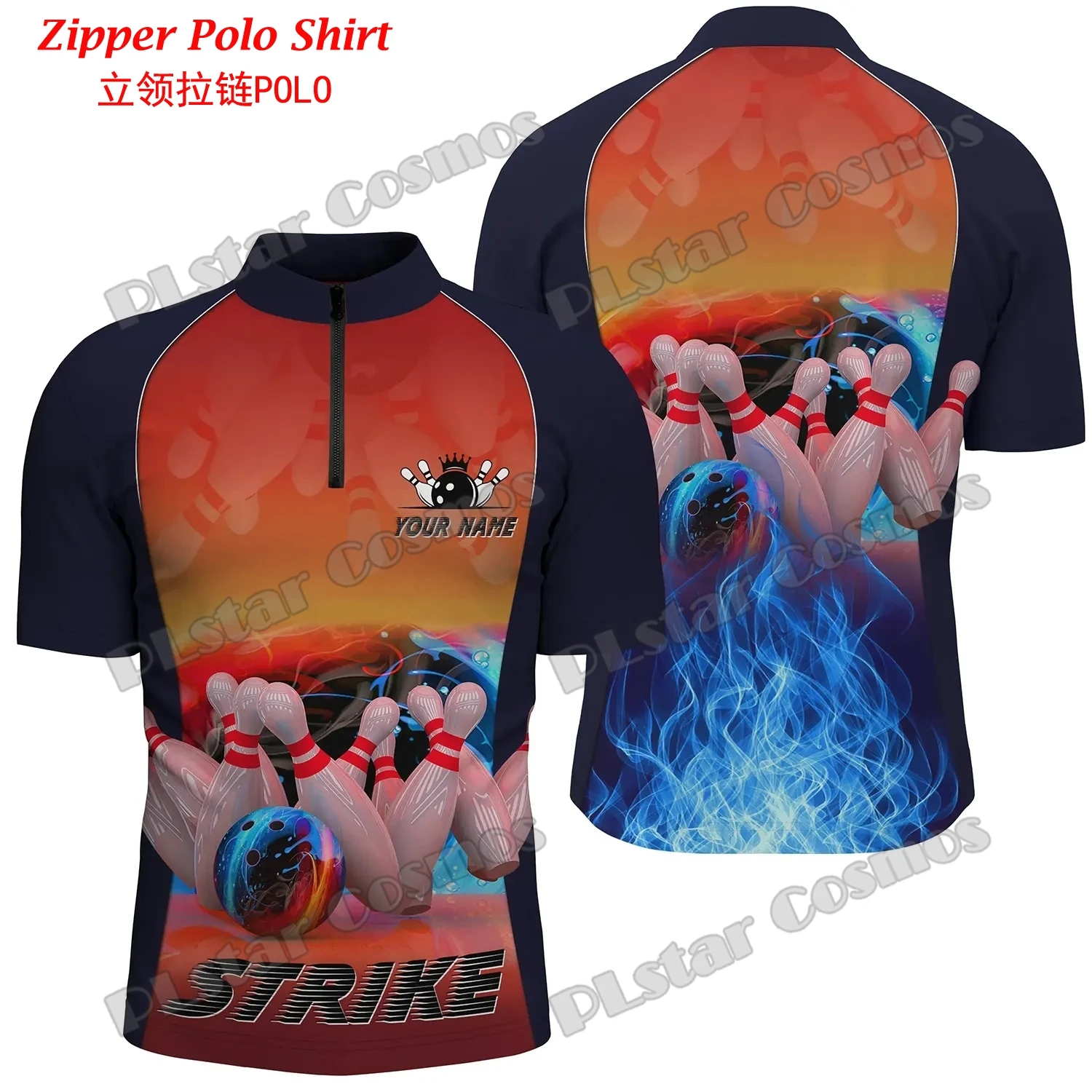 Personalized Red Flame Bowling - огляд і ціна Mens Fashion Quarter Zip