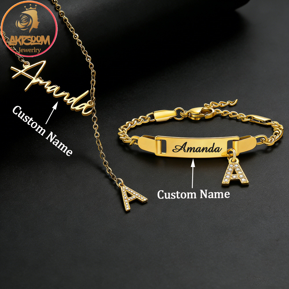 Akizoom Custom Name Zircon Let - огляд і ціна Men'S Fashion Jewelry Bracelets