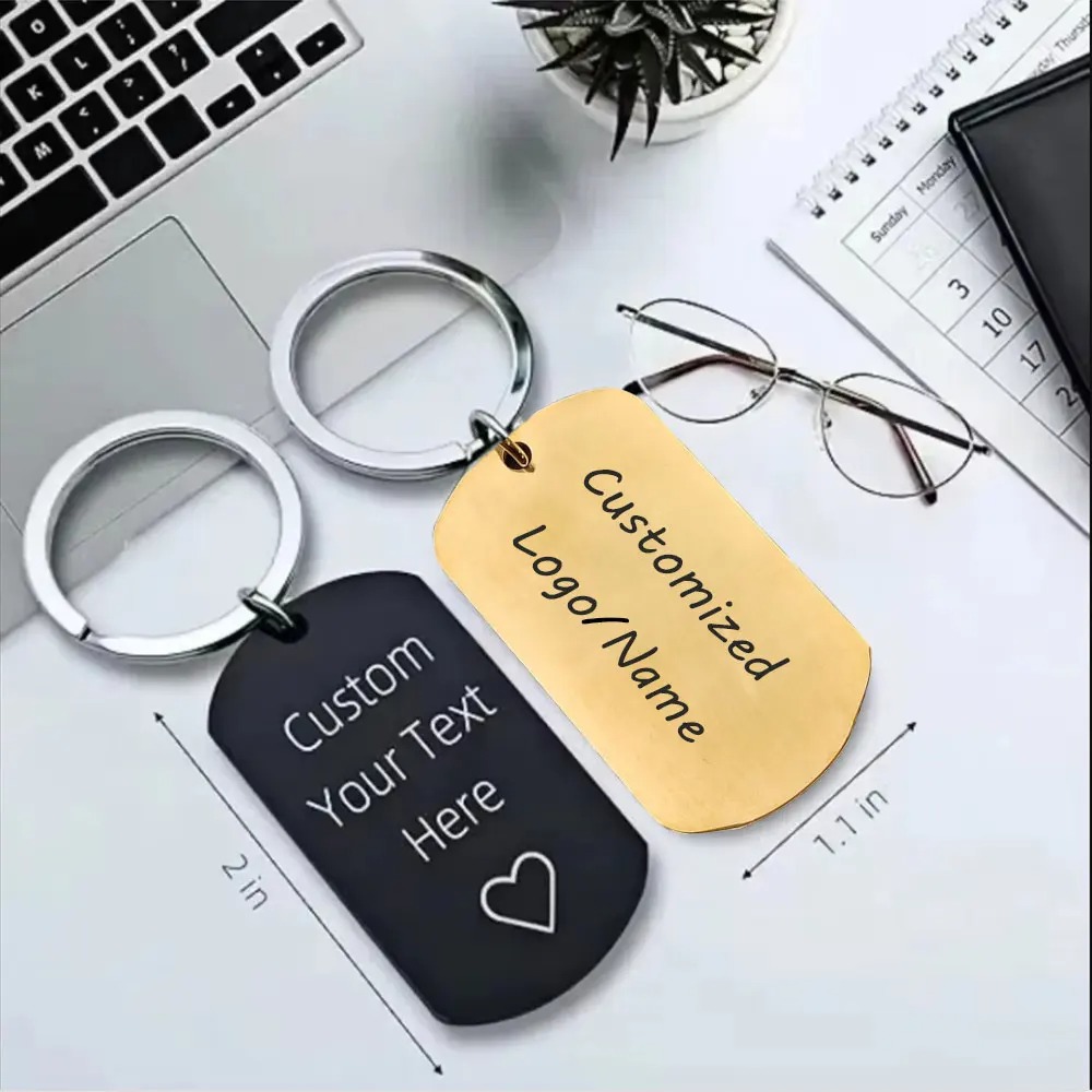 10PCS Custom Metal Tag Keychai - огляд і ціна Yellow Men'S Fashion