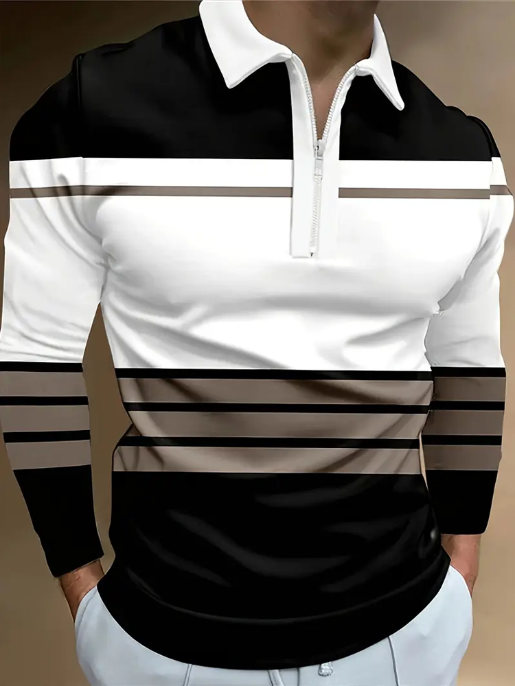 Men Polo Shirt Zip Polo Outdoo - огляд і ціна Mens Fashion Quarter Zip