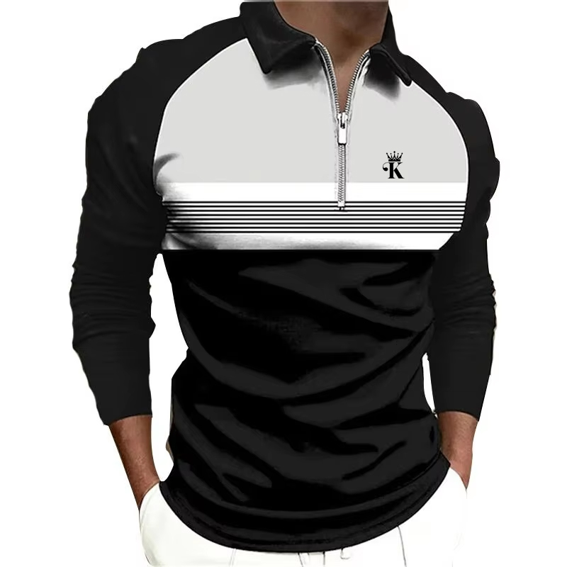 Men Polo Shirt Zip Polo Outdoo - огляд і ціна Mens Fashion Quarter Zip