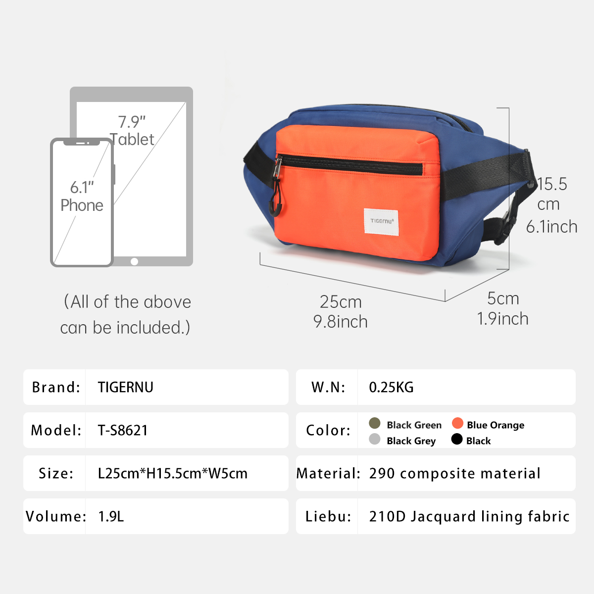 Tigernu  Chest Bag For Men 7.9 - огляд і ціна Crossbody Bag Men