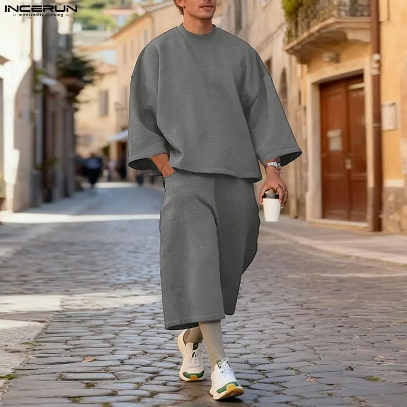 INCERUN Men Sets Solid Color B - огляд і ціна Men'S Fashion Hoodie