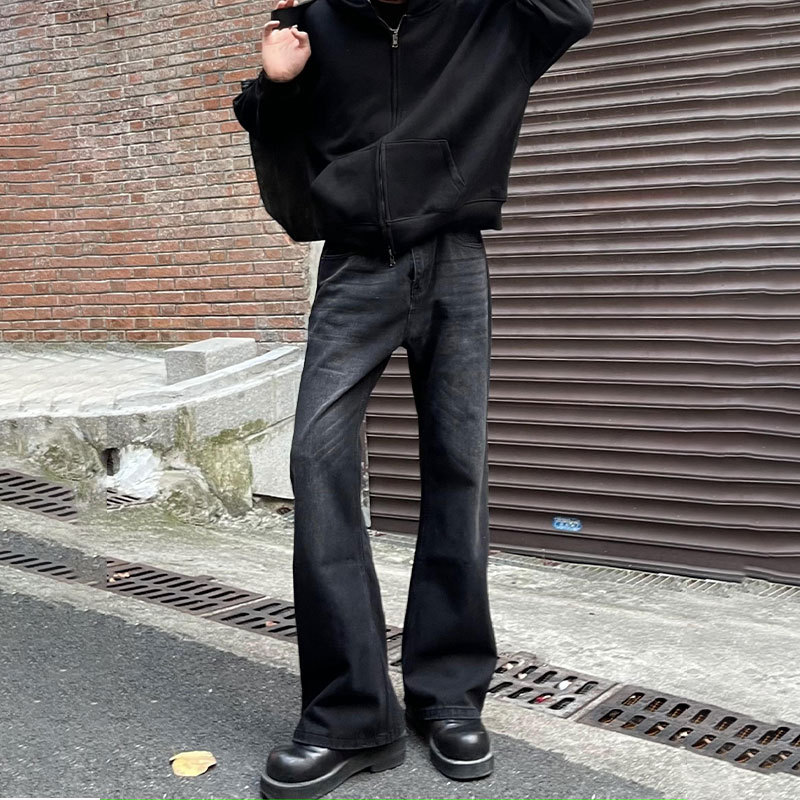 Men Black Solid Color Straight - огляд і ціна Men'S Fashion Jeans And Boots