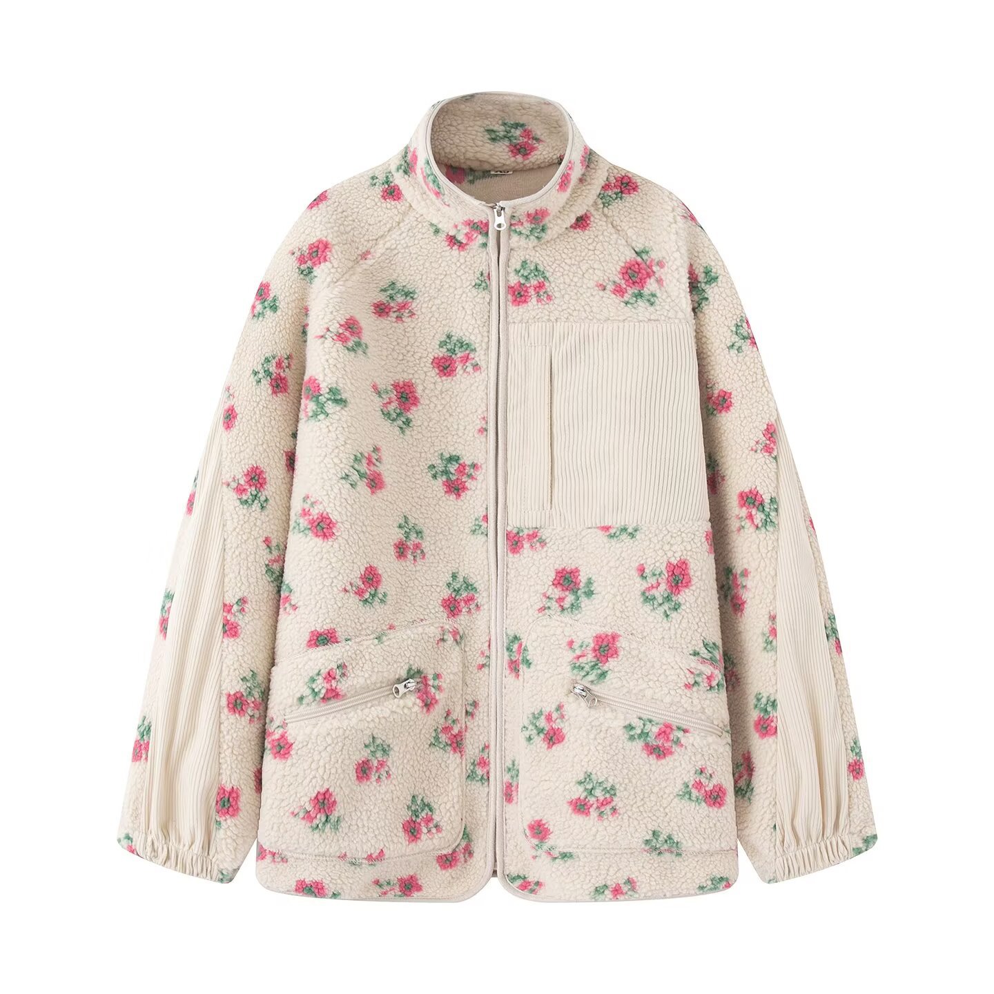 Fashion Floral Jacket For Wome - огляд і ціна Sherpa Jacket Fleece