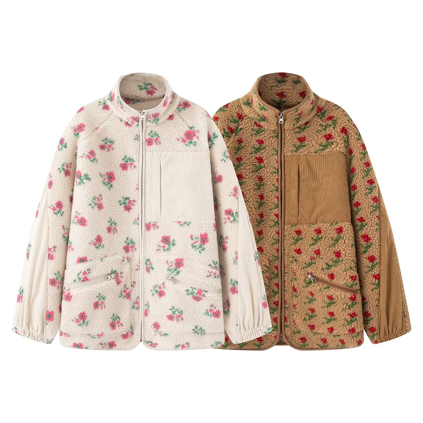 Fashion Floral Jacket For Wome - огляд і ціна Sherpa Jacket Fleece