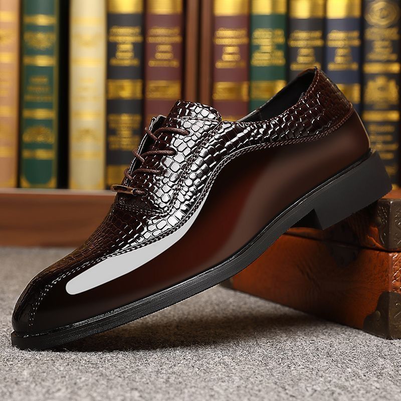 Men's Glossy Patent Leather Br - огляд і ціна Men Fashion Korean Style