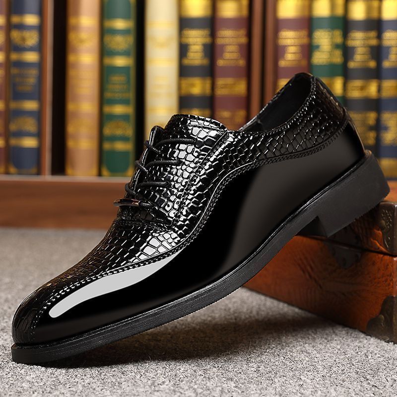 Men's Glossy Patent Leather Br - огляд і ціна Men Fashion Korean Style
