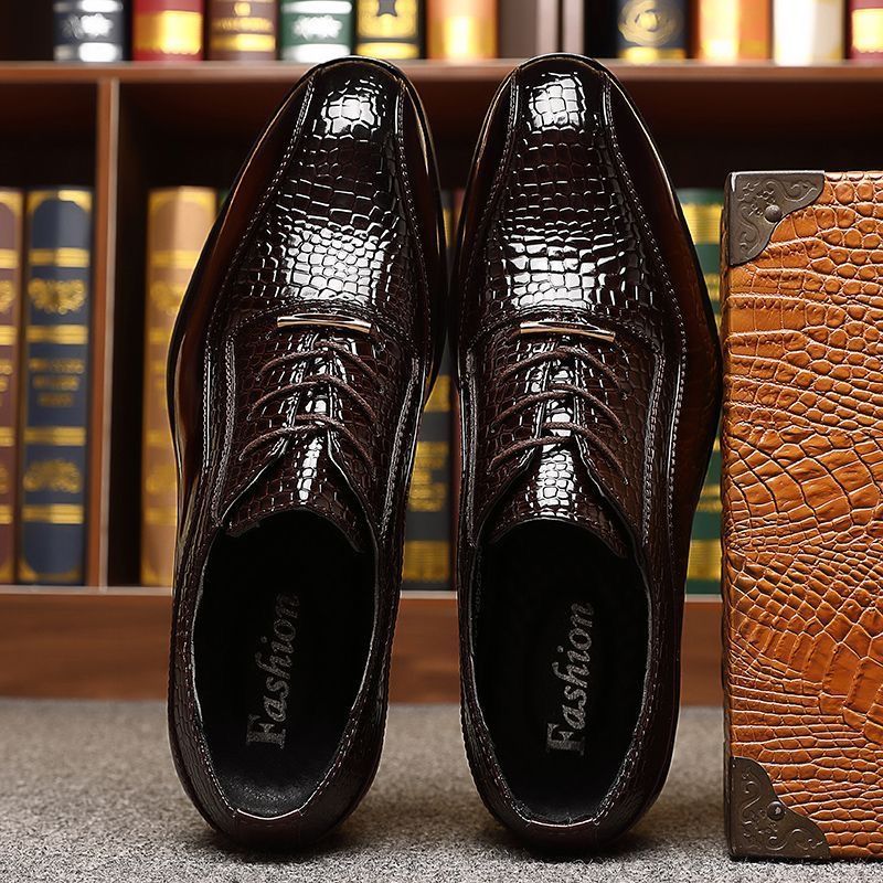 Men's Glossy Patent Leather Br - огляд і ціна Men Fashion Korean Style