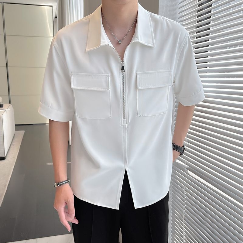 Mens Polo Shirts Korean Fashio - огляд і ціна Mens Fashion Quarter Zip