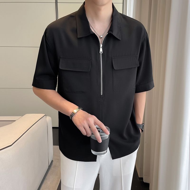 Mens Polo Shirts Korean Fashio - огляд і ціна Mens Fashion Quarter Zip