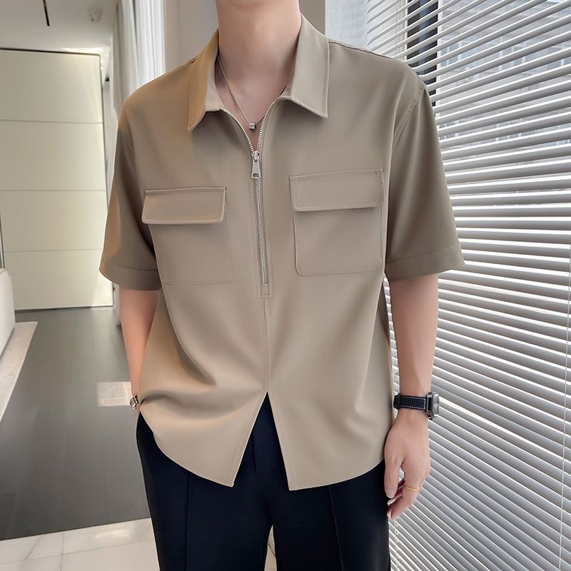 Mens Polo Shirts Korean Fashio - огляд і ціна Mens Fashion Quarter Zip