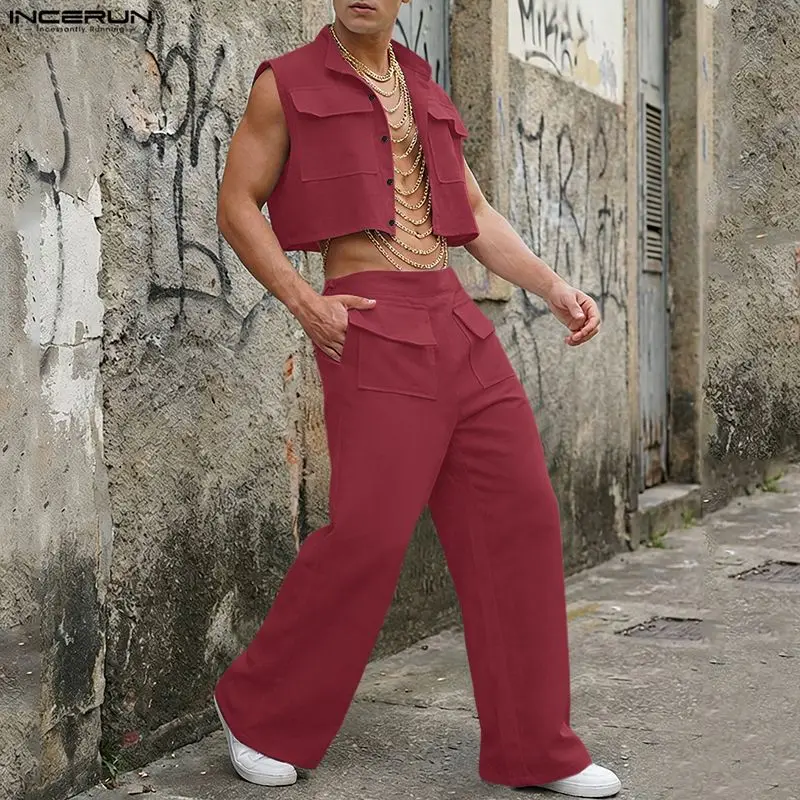 INCERUN Men Sets Solid Sleevel - огляд і ціна Men'S Fashion Course