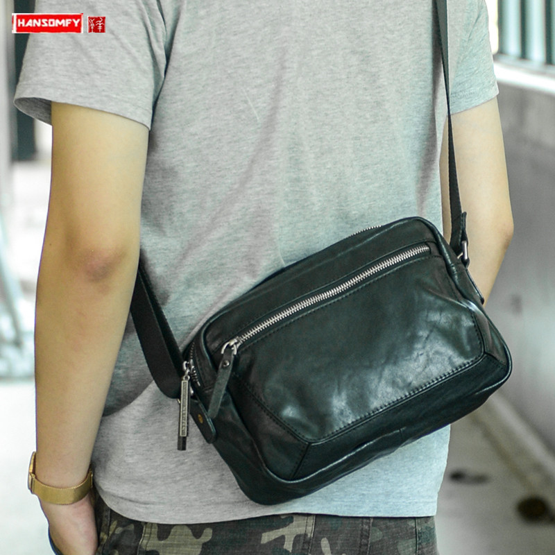New Men's Leather Shoulder Bag - огляд і ціна Yellow Men'S Fashion