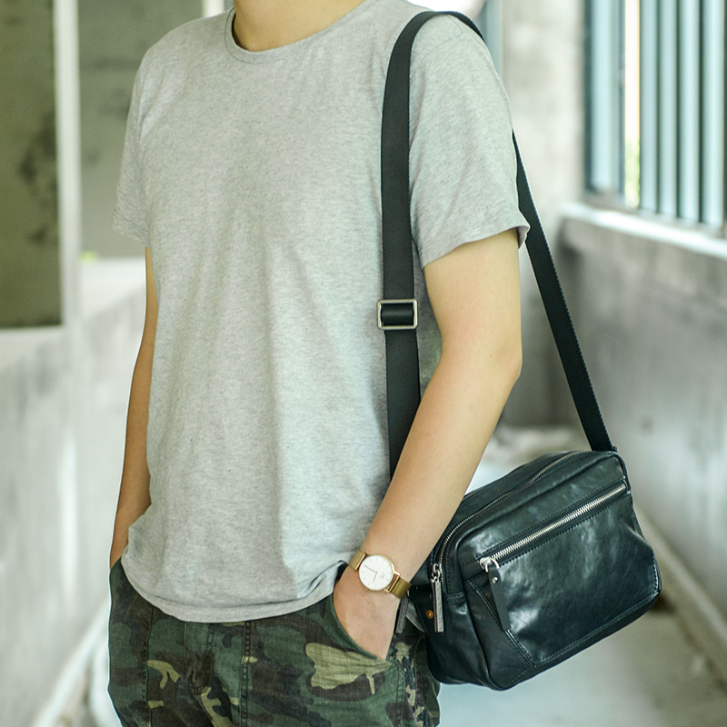 New Men's Leather Shoulder Bag - огляд і ціна Yellow Men'S Fashion