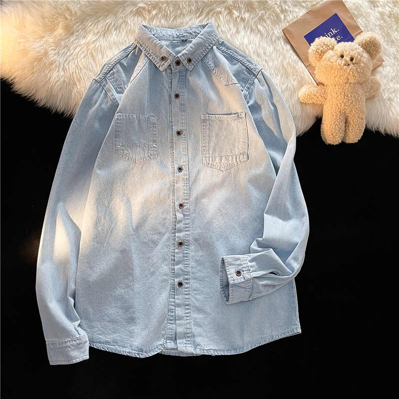 Korean Style Denim Shirts Wome - огляд і ціна Men Fashion Korean Style
