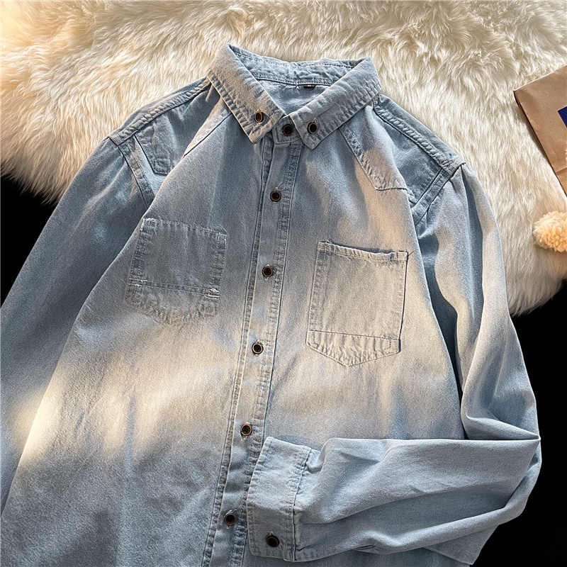 Korean Style Denim Shirts Wome - огляд і ціна Men Fashion Korean Style