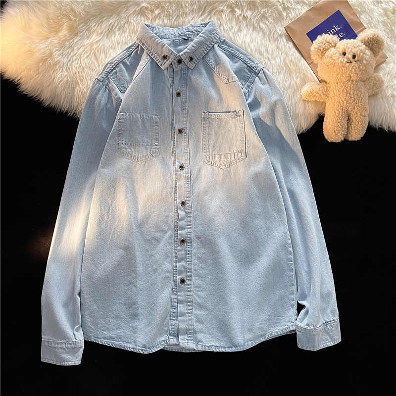 Korean Style Denim Shirts Wome - огляд і ціна Men Fashion Korean Style