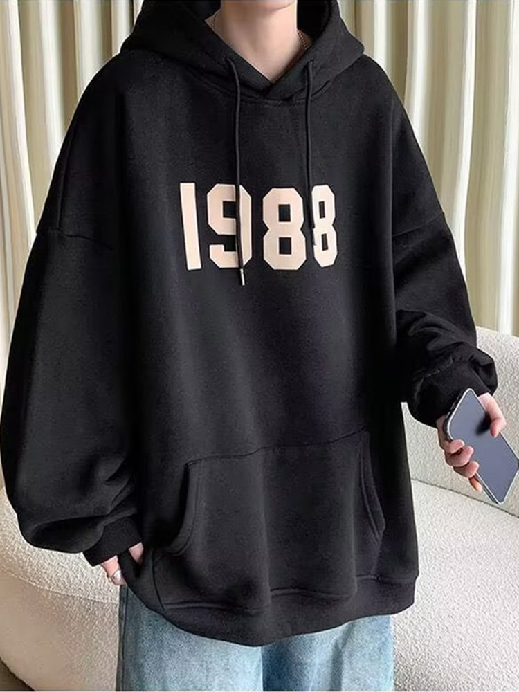 Mens With Hat Hoodies Printed  - огляд і ціна Mens Fashion Quarter Zip