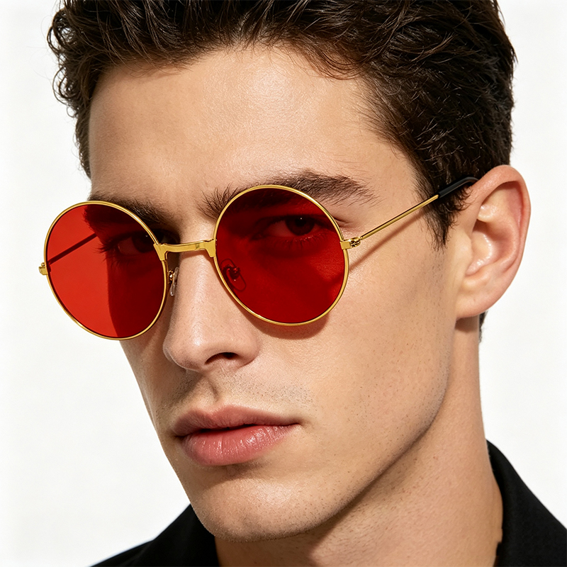 Classic Vintage Round Frame Su - огляд і ціна Yellow Men'S Fashion