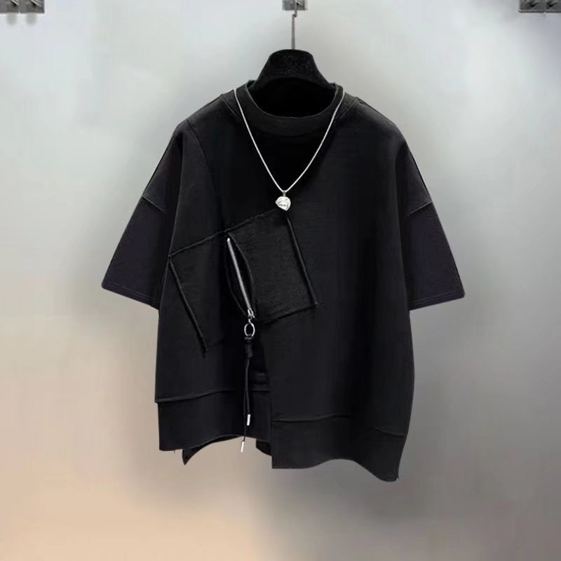 QICHE Men Pocket Zip Splicing  - огляд і ціна Mens Fashion Quarter Zip