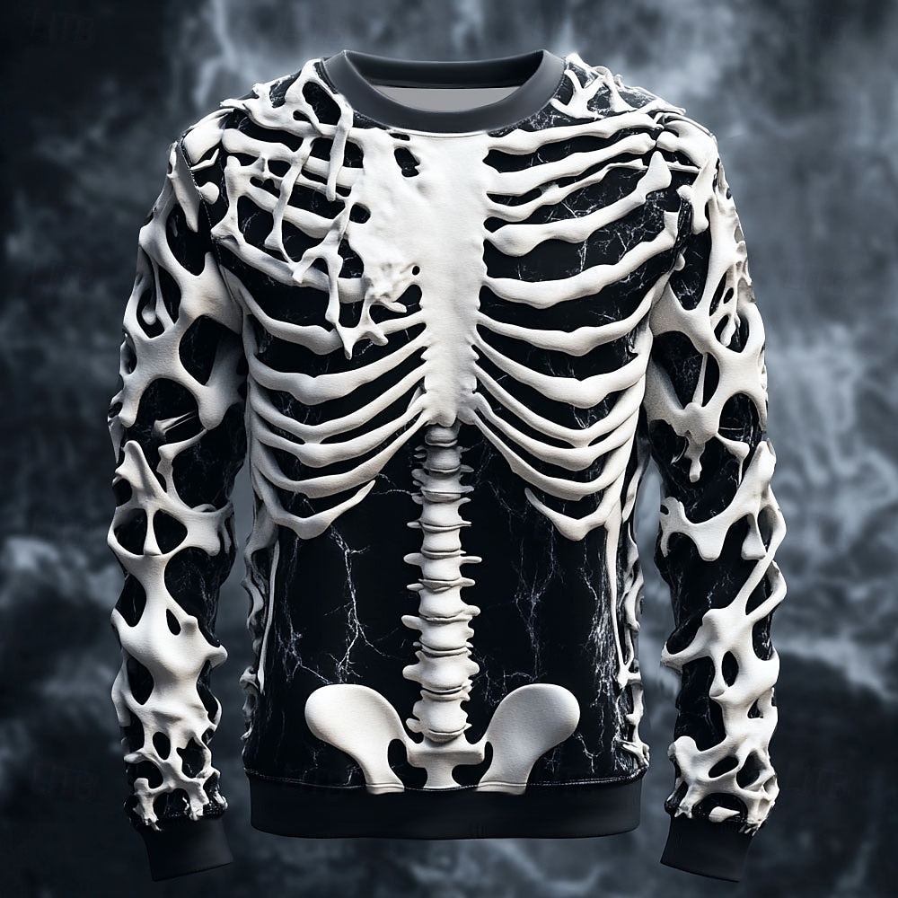Funny 3D Skull Print Men's T-s - огляд і ціна Men'S Spring Fashion