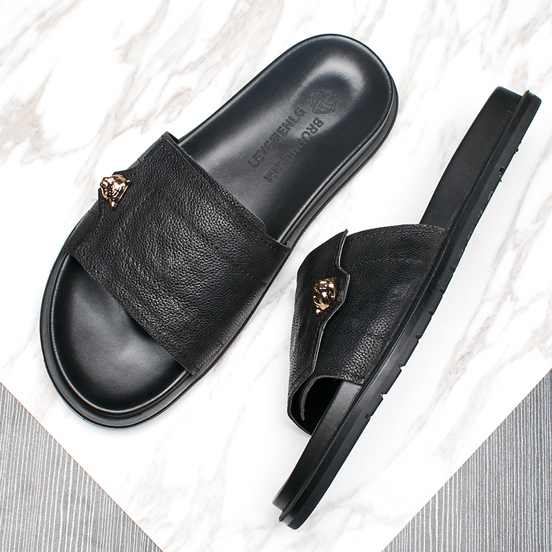 2025 New Genuine Leather Slipp - огляд і ціна Mens Fashion Summer 2025