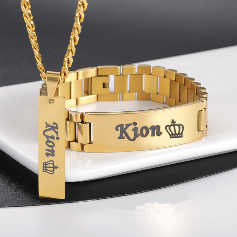 Custom Men Name Necklace Big B - огляд і ціна Men'S Fashion Jewelry Bracelets