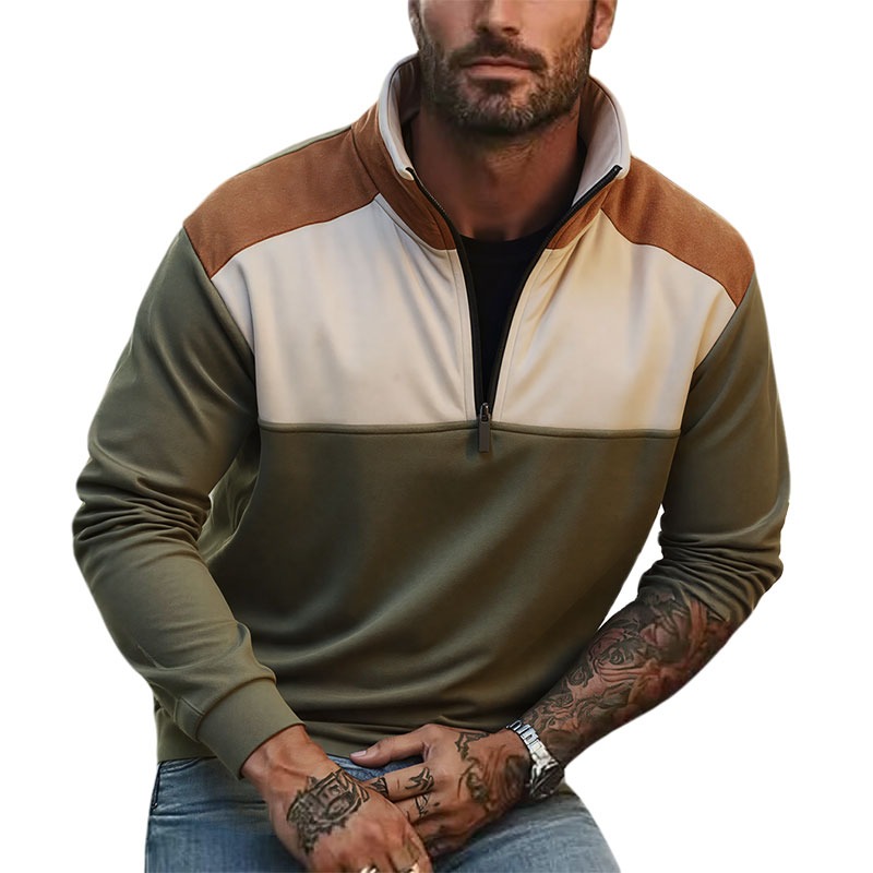 UETEEY Men's Quarter Zip Patch - огляд і ціна Mens Fashion Quarter Zip