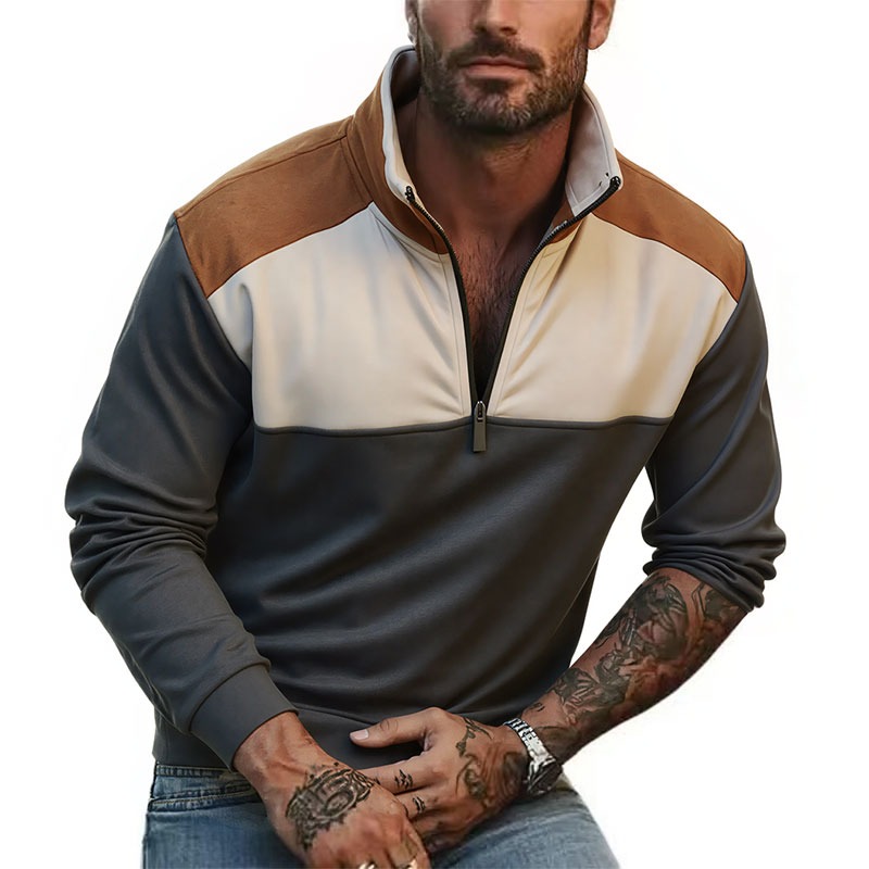 UETEEY Men's Quarter Zip Patch - огляд і ціна Mens Fashion Quarter Zip